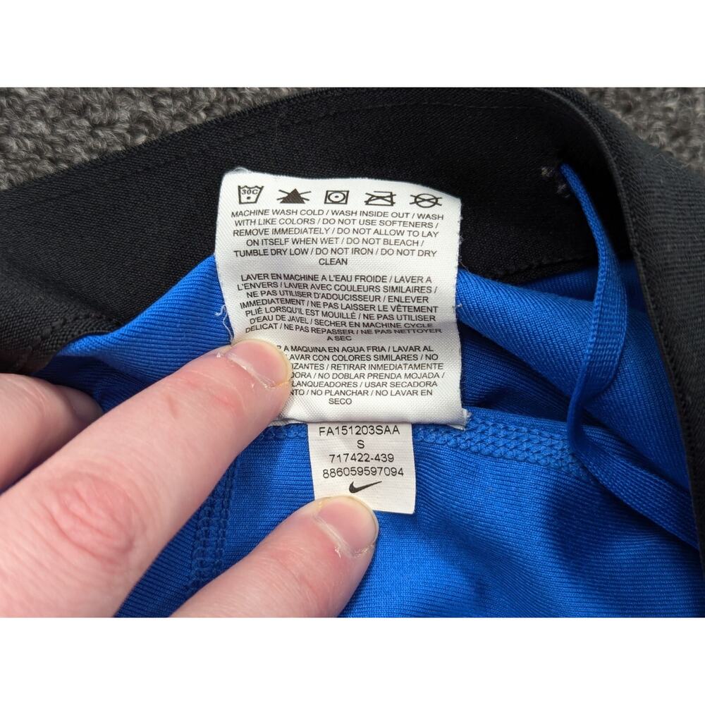 Nike Dri-fit Capri Running Yoga Pants Blue Black Leggings Style 717422 Size S - Picture 8 of 9